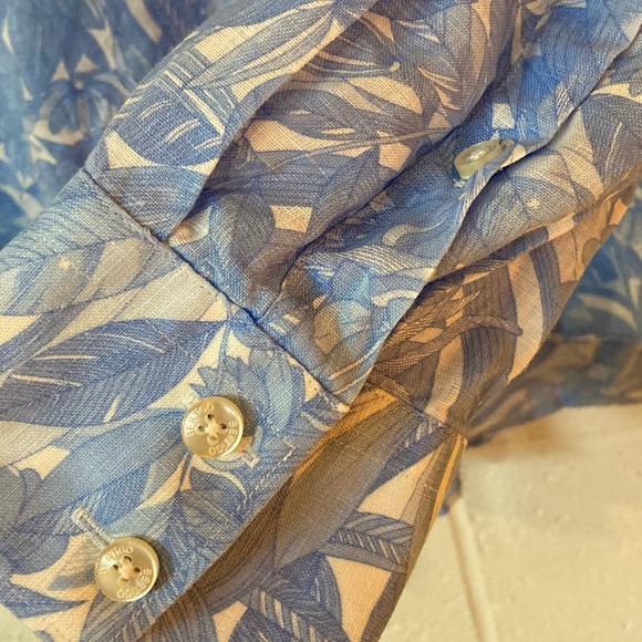 Bertigo Button Down Shirt Men’s US 3XL Tropical Blue and White Collared - Picture 7 of 14